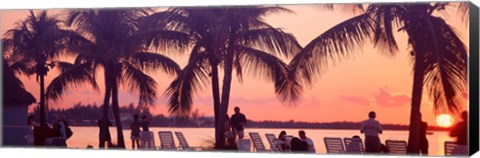 Framed Sunset on the beach, Miami Beach, Florida, USA Print