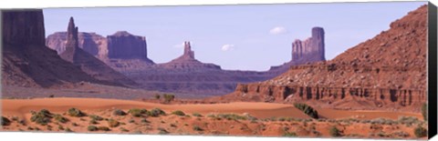 Framed View To Northwest From 1st Marker In The Valley, Monument Valley, Arizona, USA, Print