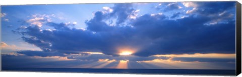 Framed Sunset, Clouds, Gulf Of Mexico, Florida, USA Print