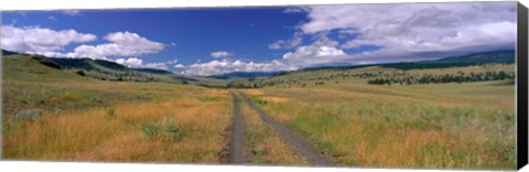 Framed Cattle Ranch Road near Merritt British Columbia Canada Print