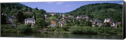 Framed Houses on a hillside, Neckar River, Heidelberg, Baden-Wurttemberg, Germany Print