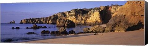 Framed Portugal, Lagos, Algarve Region, Panoramic view of the beach and coastline Print