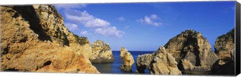 Framed Rock formations, Algarve, Portugal Print