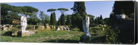 Framed Ruins of statues in a garden, Ostia Antica, Rome, Italy Print