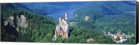 Framed High angle view of a castle, Neuschwanstein Castle, Bavaria, Germany Print