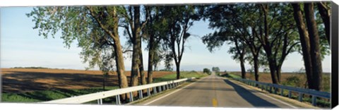 Framed Road passing through a landscape, Illinois Route 64, Carroll County, Illinois, USA Print