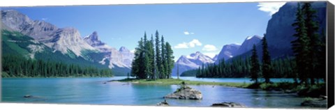 Framed Maligne Lake Near Jasper, Alberta, Canada Print