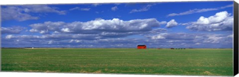 Framed Field And Barn, Saskatchewan, Canada Print