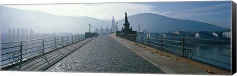 Framed Bridge Over The Neckar River, Heidelberg, Germany Print