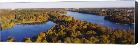 Framed High angle view of a forest, Wenner-Gren Center, Brunnsviken, Stockholm, Sweden Print