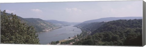 Framed Germany, Bacharach, Lorch, Bridge over the Rhine river Print