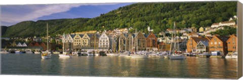 Framed Boats in a River, Bergen, Hordaland, Norway Print