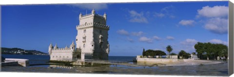 Framed Fort at the coast, Torre De Belem, Lisbon, Portugal Print