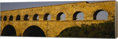 Framed High section view of an ancient aqueduct, Pont Du Gard, Nimes, Provence, France Print