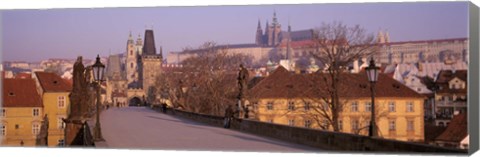 Framed View Of Houses Along The Charles Bridge, Prague, Czech Republic Print