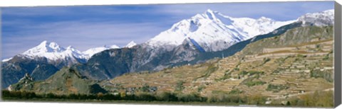 Framed Mountains, Canton Of Valais, Switzerland Print