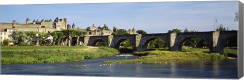 Framed Aude River, Carcassonne, Languedoc, France Print