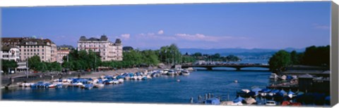 Framed High angle view of a harbor, Zurich, Switzerland Print