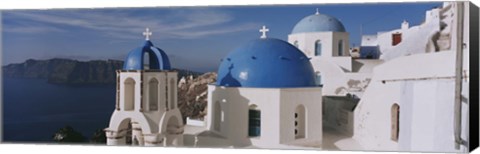 Framed High Angle View Of A Church, Church Of Anastasis, Fira, Santorini, Greece Print