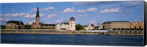 Framed Rhine River, Dusseldorf, Germany Print