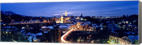 Framed Night Bern Switzerland Print