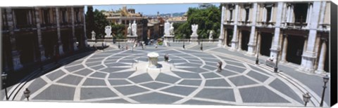 Framed High angle view of a town square, Piazza del Campidoglio, Rome, Lazio, Italy Print