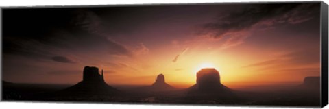 Framed Sunset in Monument Valley, Utah Print