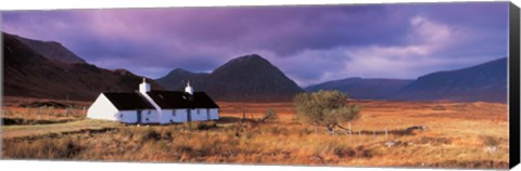 Framed Black Rock Cottage White Corries Glencoe Scotland Print