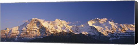 Framed Low Angle View Of Snowcapped Mountains, Bernese Oberland, Switzerland Print