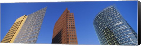 Framed Low Angle View Of Skyscrapers, Potsdam Square, Berlin, Germany Print