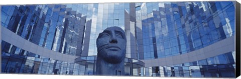 Framed Low Angle View Of A Statue In Front Of Building, La Defense, Paris, France Print