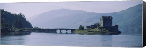 Framed Castle at the lakeside, Eilean Donan Castle, Loch Duich, Highlands Region, Scotland Print