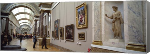 Framed Tourists in an art museum, Musee Du Louvre, Paris, Ile-De-France, France Print