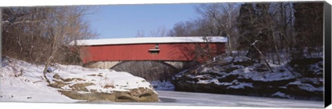 Framed Narrows Covered Bridge Turkey Run State Park IN USA Print