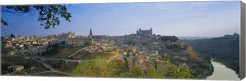 Framed Aerial View Of A City, Toledo, Spain Print