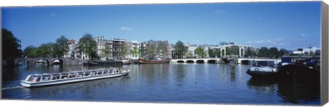 Framed High angle view of a ferry in a lake, Amsterdam, Netherlands Print