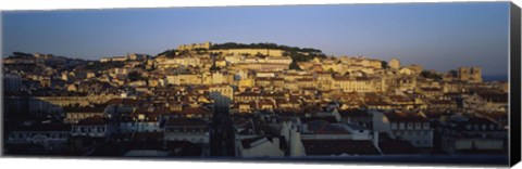 Framed High Angle View Of Buildings In A City, Lisbon, Portugal Print