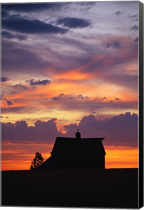 Framed Barn at Sunset Print