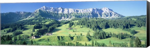 Framed Switzerland, Emmental, High angle view of a farmland Print