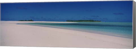 Framed Clouds over a beach, Aitutaki, Cook Islands Print