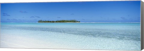 Framed Island in the ocean, Maina, Aitutaki, Cook Islands Print