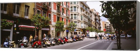 Framed Street Scene Barcelona Spain Print