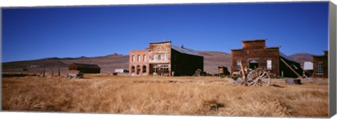 Framed Buildings in a ghost town, Bodie Ghost Town, California, USA Print