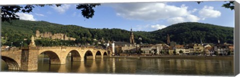 Framed Bridge across a river, Heidelberg Germany Print