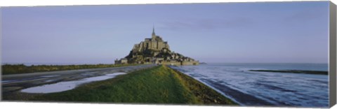 Framed Church on the beach, Mont Saint-Michel, Normandy, France Print