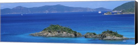 Framed Islands in the sea, Trunk Bay, St. John, US Virgin Islands Print