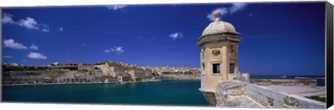 Framed Harbor at Valletta Malta Print