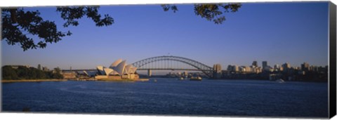 Framed Bridge over water, Sydney Opera House, Sydney, New South Wales, Australia Print