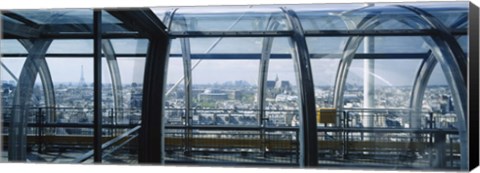 Framed Elevated walkway in a museum, Pompidou Centre, Beauborg, Paris, France Print