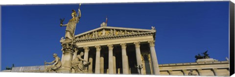 Framed Fountain in front of a government building, Pallas Athena Fountain, Parliament Building, Vienna, Austria Print